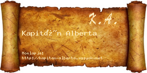 Kapitán Alberta névjegykártya